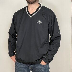 Vintage Nike Golf Pullover Mens Large Clima-Fit Swoosh Windbreaker V Neck Black